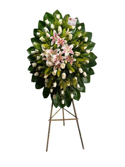 Corona Fúnebre Rosas y Lirios