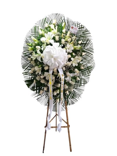 Corona Fúnebre Lirios y Rosas