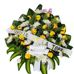 Abanico Fúnebre Rosas Amarillas