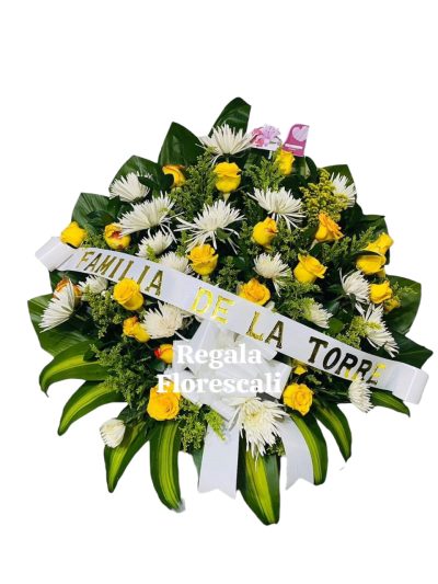 Abanico Fúnebre Rosas Amarillas